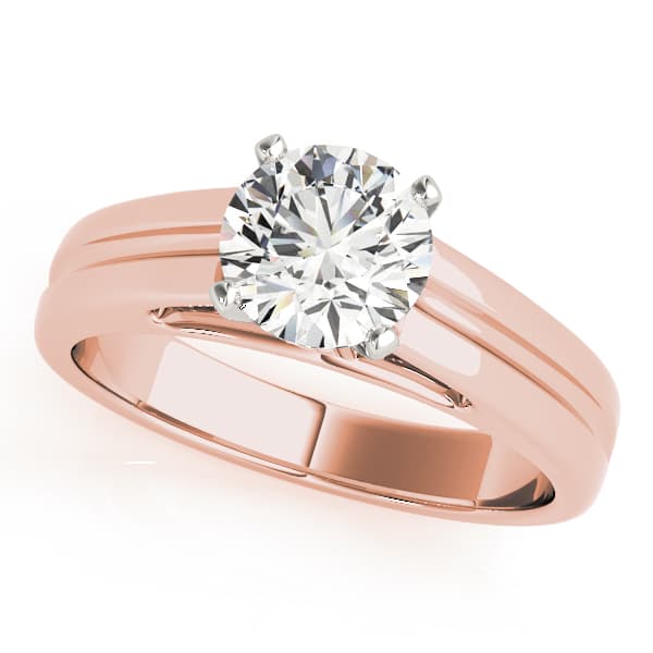 Cathedral Solitaire Engagement Ring, style 82860, Front view in rose gold