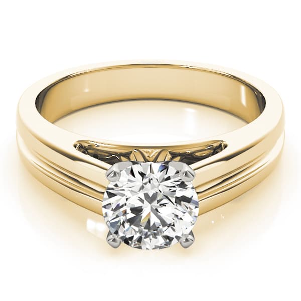 Cathedral Solitaire Engagement Ring, style 82860, On hand view in yellow gold