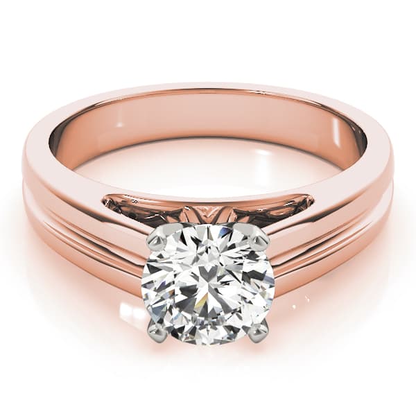 Cathedral Solitaire Engagement Ring, style 82860, On hand view in rose gold