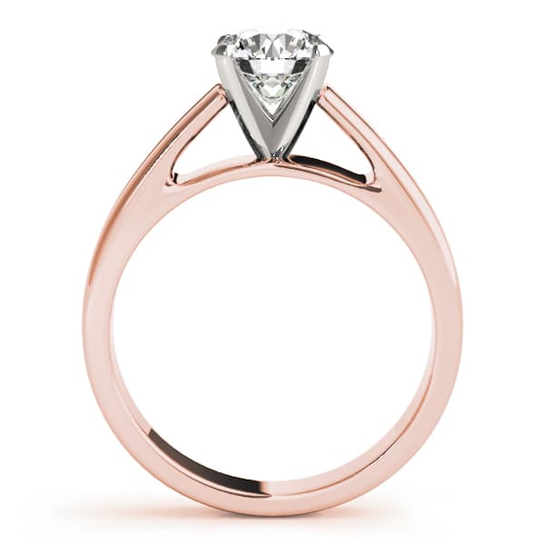 Cathedral Solitaire Engagement Ring, style 82860, Side view in rose gold