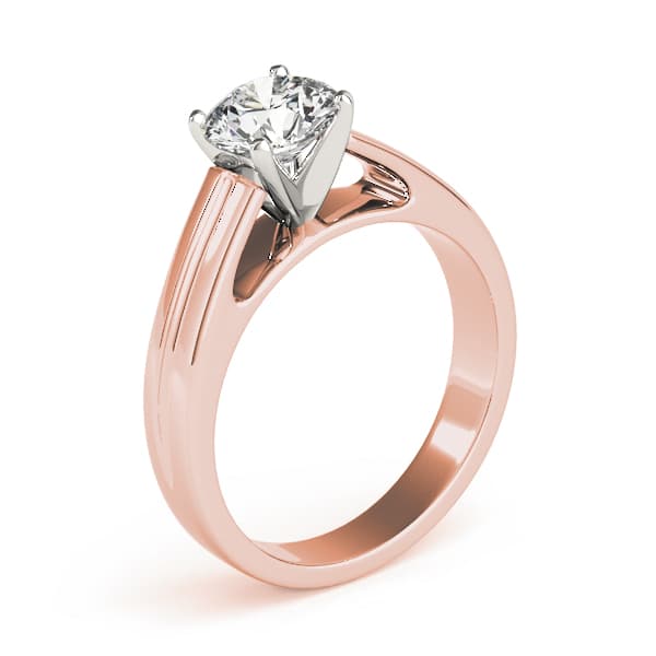 Cathedral Solitaire Engagement Ring, style 82860, Top view in rose gold