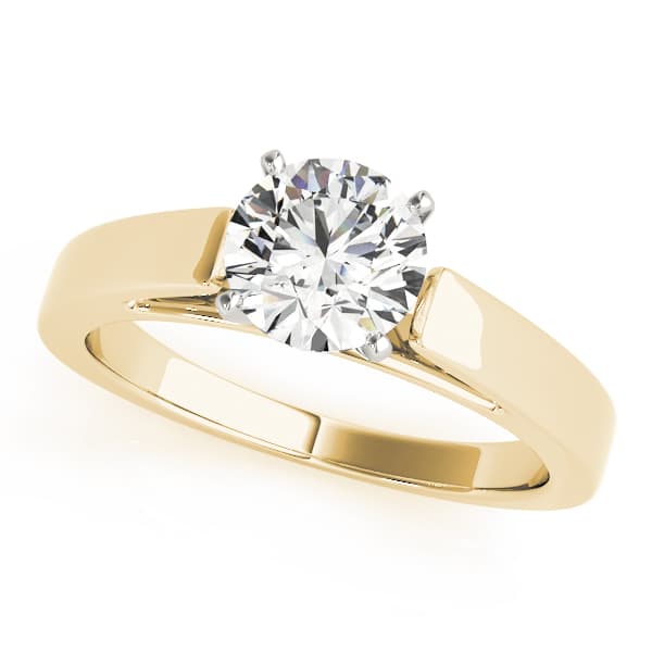 Cathedral Solitaire Engagement Ring, style 82861, Front view in yellow gold
