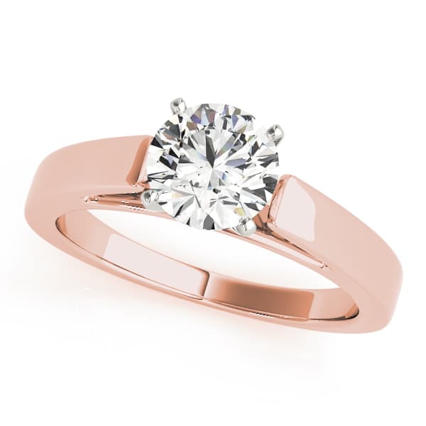 Cathedral Solitaire Engagement Ring in Rose gold