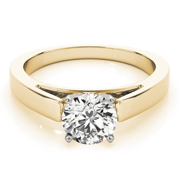 Cathedral Solitaire Engagement Ring, style 82861, On hand view in yellow gold