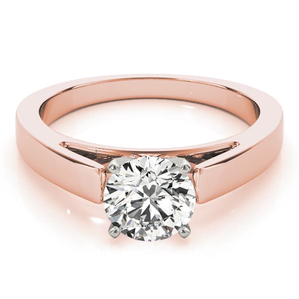 Cathedral Solitaire Engagement Ring, style 82861, On hand view in rose gold