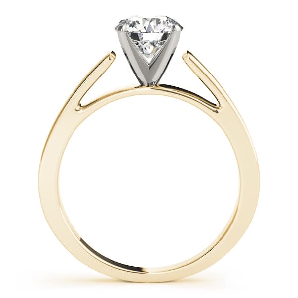 Cathedral Solitaire Engagement Ring, style 82861, Side view in yellow gold