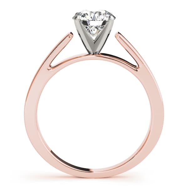 Cathedral Solitaire Engagement Ring, style 82861, Side view in rose gold