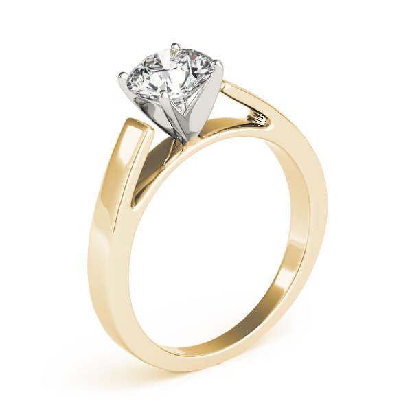 Cathedral Solitaire Engagement Ring, style 82861, Top view in yellow gold