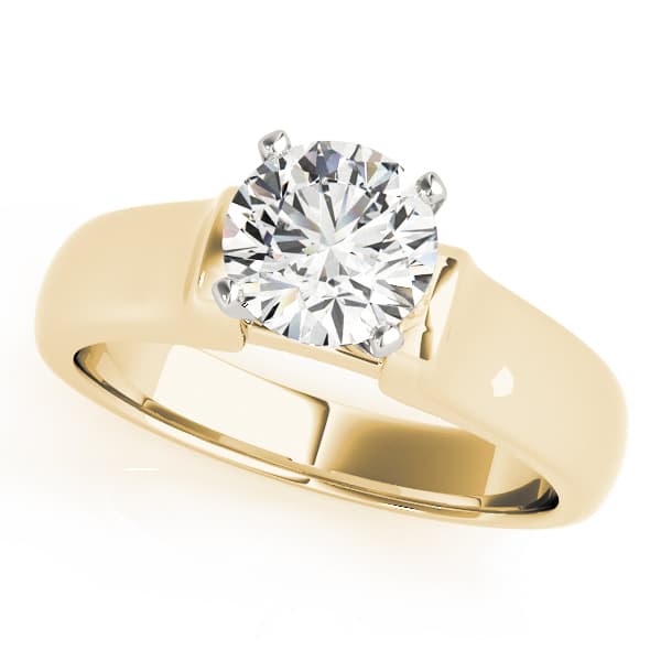 Twisted Shank Solitaire Engagement Ring, style 82862, Front view in yellow gold