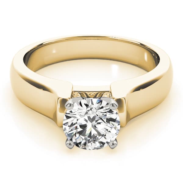 Twisted Shank Solitaire Engagement Ring, style 82862, On hand view in yellow gold