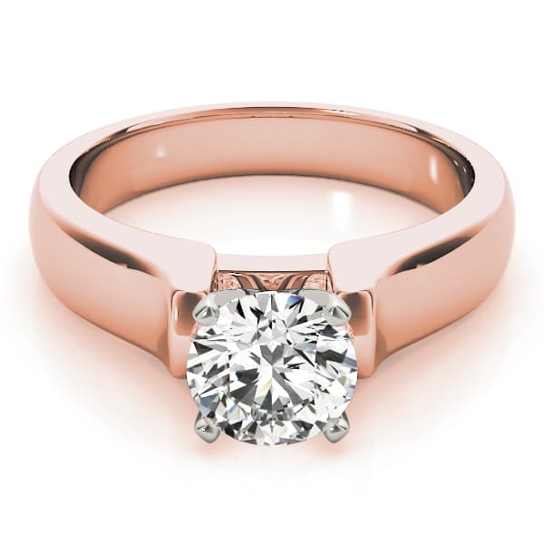 Twisted Shank Solitaire Engagement Ring, style 82862, On hand view in rose gold