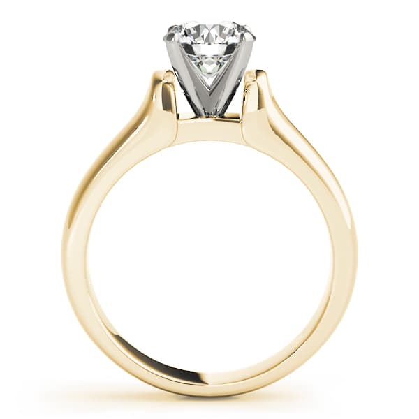 Twisted Shank Solitaire Engagement Ring, style 82862, Side view in yellow gold