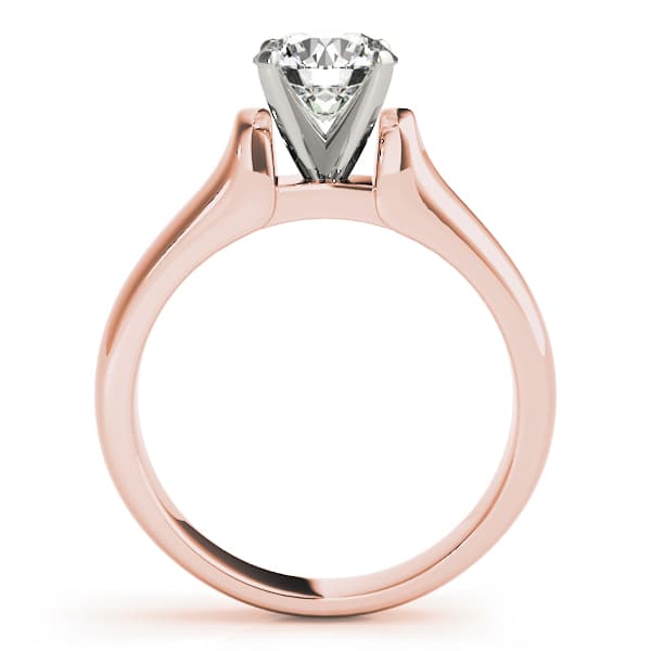 Twisted Shank Solitaire Engagement Ring, style 82862, Side view in rose gold
