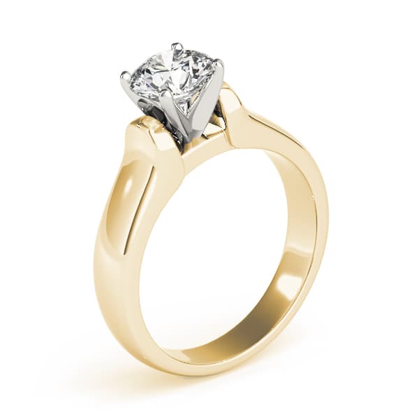 Twisted Shank Solitaire Engagement Ring, style 82862, Top view in yellow gold