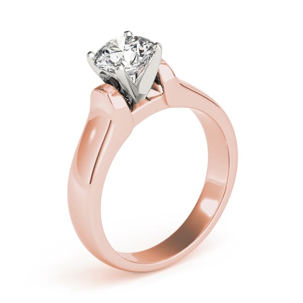 Twisted Shank Solitaire Engagement Ring, style 82862, Top view in rose gold