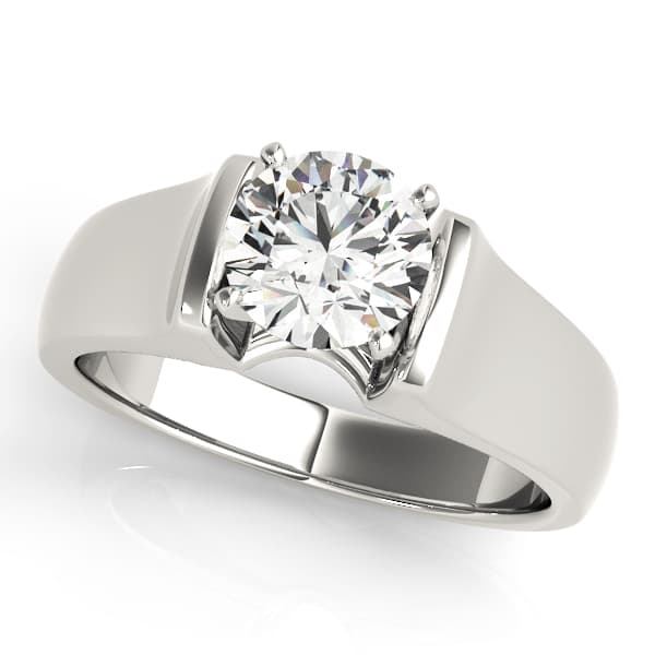 Solitaire Round Engagement Ring — style 82863 in 10k White Gold