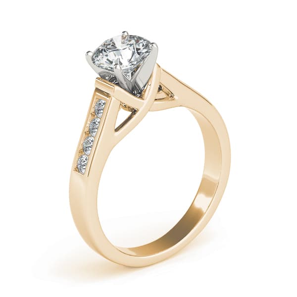 Channel Set Single Row Engagement Ring, style 82869, Angle view in yellow gold