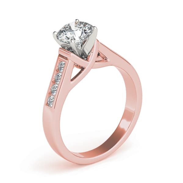 Channel Set Single Row Engagement Ring, style 82869, Angle view in rose gold
