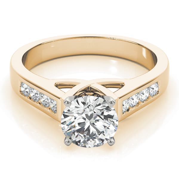 Channel Set Single Row Engagement Ring, style 82869, On hand view in yellow gold