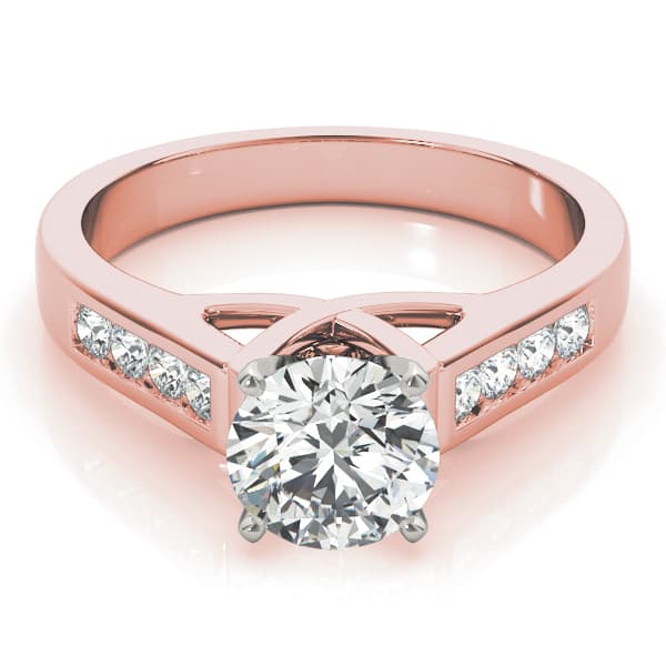 Channel Set Single Row Engagement Ring, style 82869, On hand view in rose gold