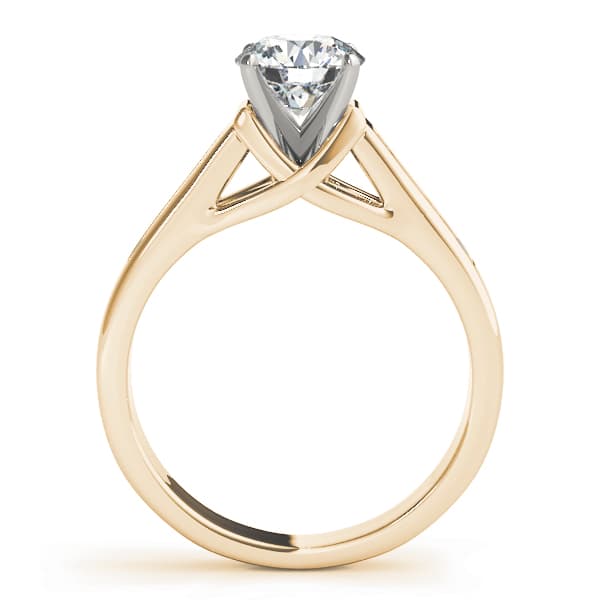 Channel Set Single Row Engagement Ring, style 82869, Side view in yellow gold