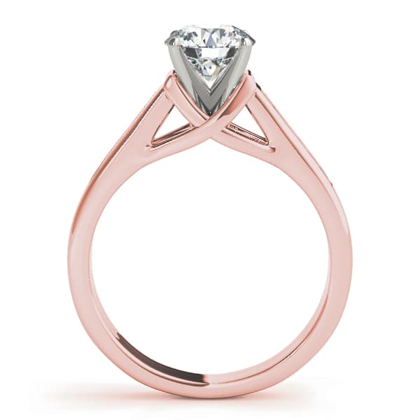 Channel Set Single Row Engagement Ring, style 82869, Side view in rose gold
