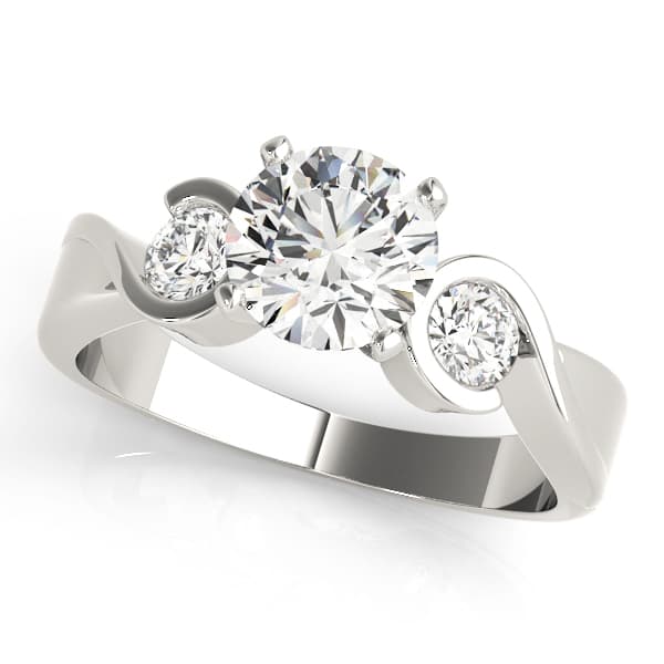 ENGAGEMENT RINGS 3 STONE ROUND — style 82870 in 10k White Gold