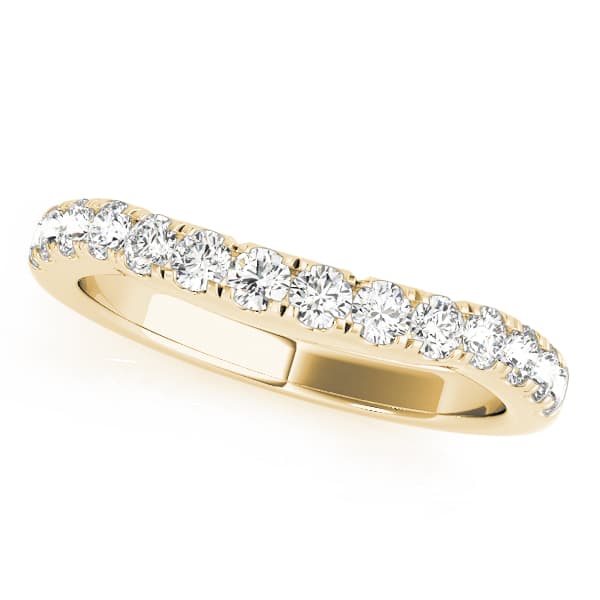 Curved Wedding Band (0.22 ct. tw.), Front view in yellow gold