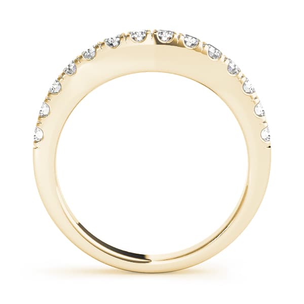 Curved Wedding Band (0.22 ct. tw.), Side view in yellow gold