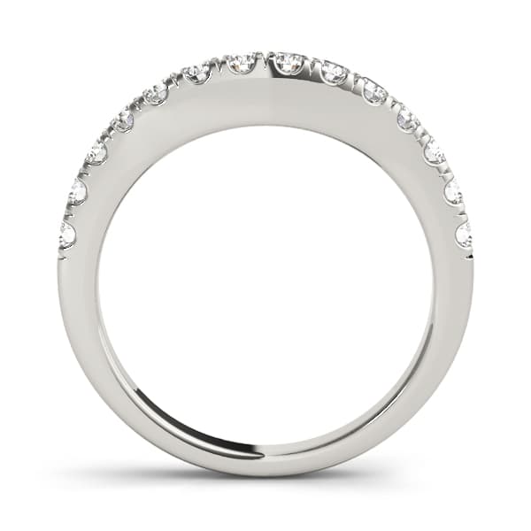 Curved Wedding Band (0.18 ct. tw.), Side view in white gold or platinum