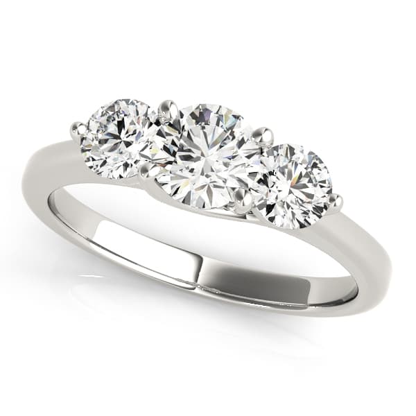 3-Stone Trellis Engagement Ring — style 82873 in 10k White Gold
