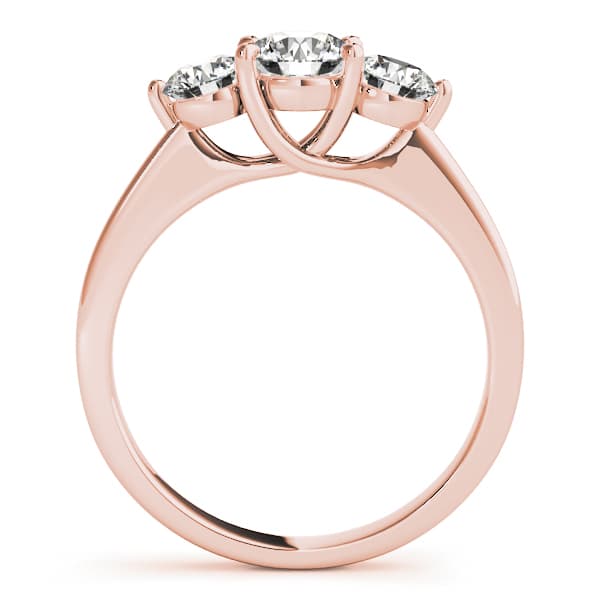 3-Stone Trellis Engagement Ring, style 82873, Side view in rose gold