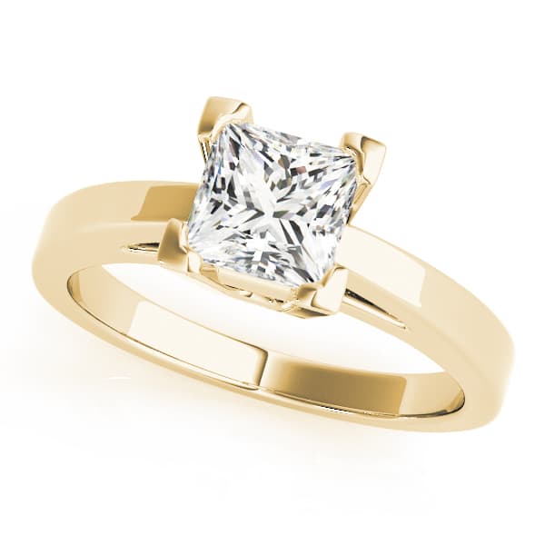 Solitaire Engagement Ring, style 82877, Front view in yellow gold