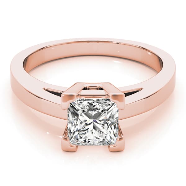 Solitaire Engagement Ring, style 82877, On hand view in rose gold