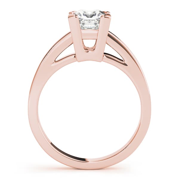 Solitaire Engagement Ring, style 82877, Side view in rose gold
