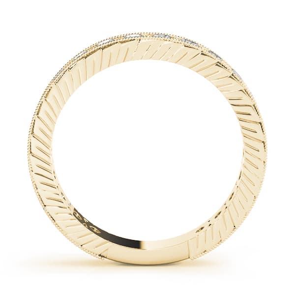 Prong In Channel Milgrain Wedding Bands (0.77 ct. tw.), Side view in yellow gold