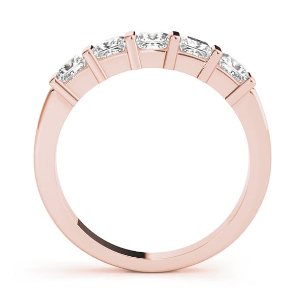 Fancy Shape Princess Wedding Band (1/2 ct. tw.), Side view in rose gold