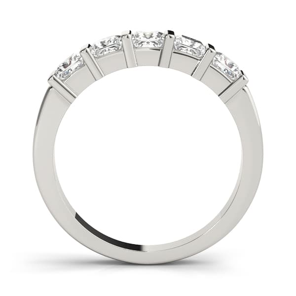 Fancy Shape Princess Wedding Band (1.05 ct. tw.), Side view in white gold or platinum