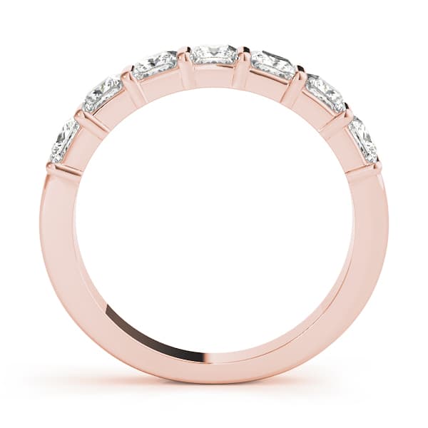Fancy Shape Princess Wedding Band (0.7 ct. tw.), Side view in rose gold
