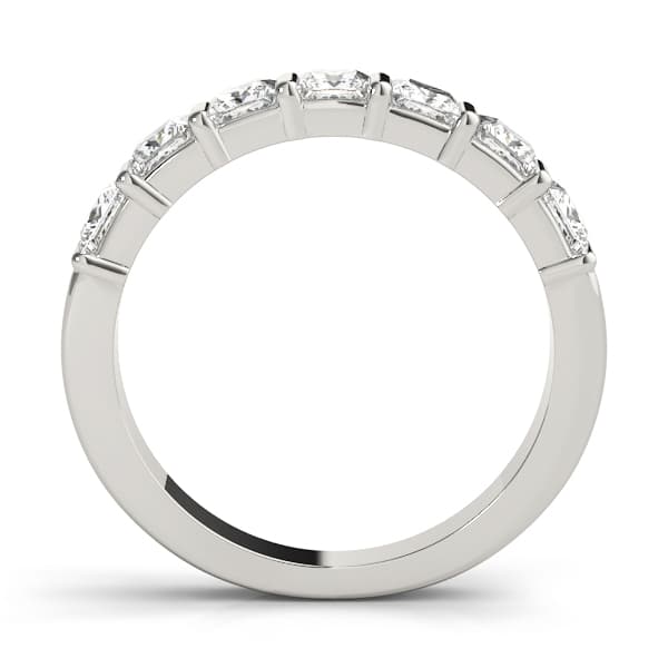 Fancy Shape Princess Wedding Band (1/3 ct. tw.), Side view in white gold or platinum