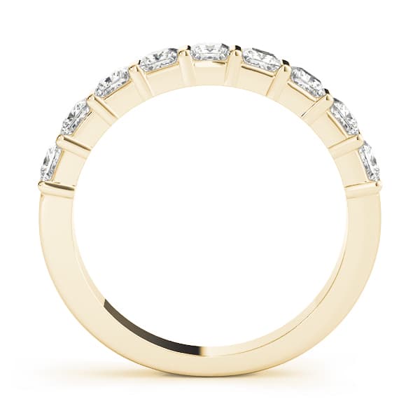 Fancy Shape Princess Wedding Band (0.45 ct. tw.), Side view in yellow gold