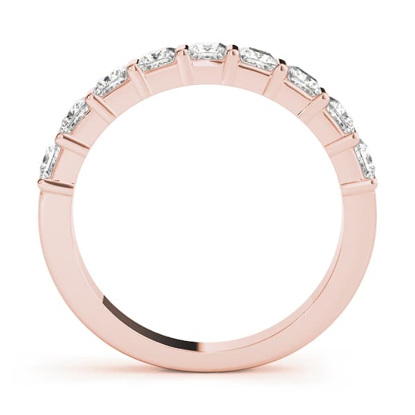 Fancy Shape Princess Wedding Band (0.9 ct. tw.), Side view in rose gold