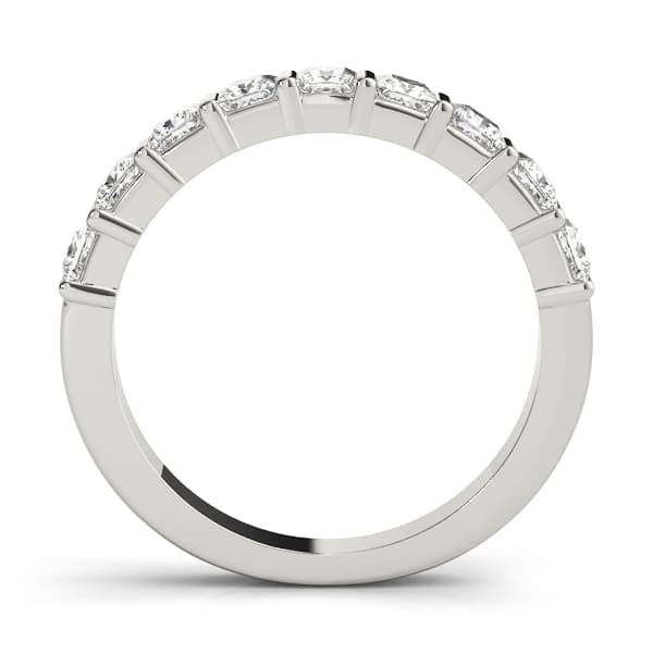 Fancy Shape Princess Wedding Band (0.45 ct. tw.), Side view in white gold or platinum