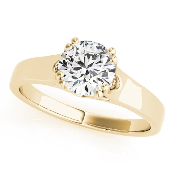 Double Prong Trellis Engagement Ring, style 82887, Front view in yellow gold