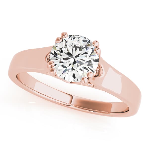 Double Prong Trellis Engagement Ring, style 82887, Front view in rose gold