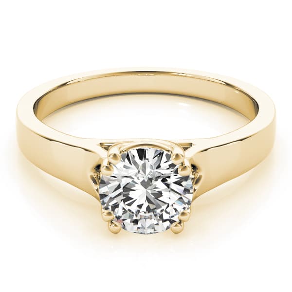 Double Prong Trellis Engagement Ring, style 82887, On hand view in yellow gold
