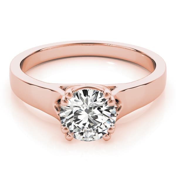 Double Prong Trellis Engagement Ring, style 82887, On hand view in rose gold
