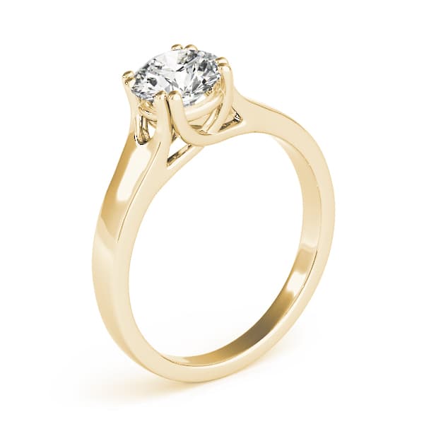 Double Prong Trellis Engagement Ring, style 82887, Top view in yellow gold