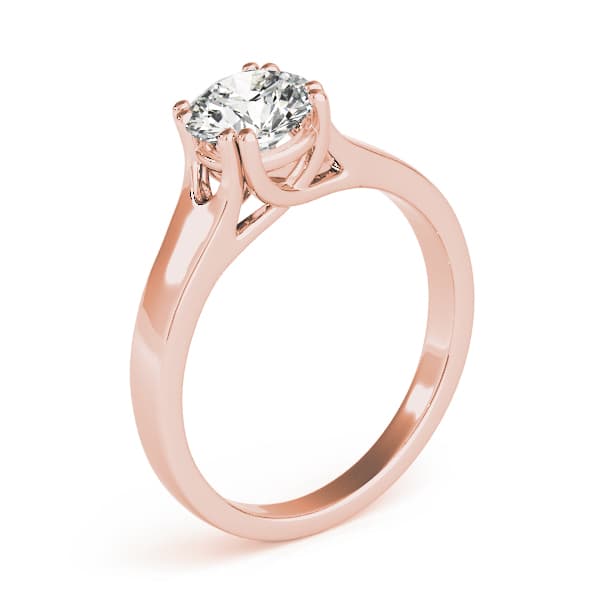 Double Prong Trellis Engagement Ring, style 82887, Top view in rose gold