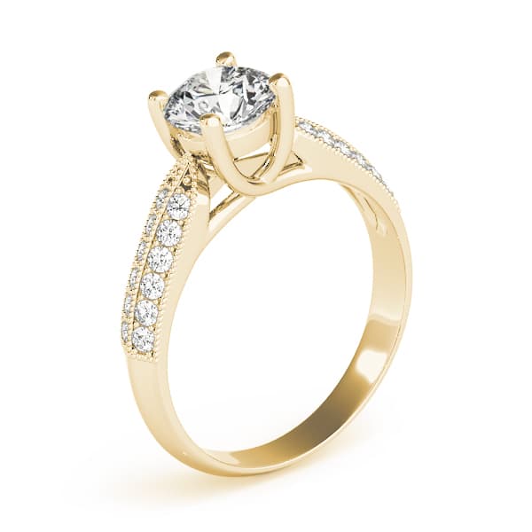 Trellis Engagement Ring, style 82890, Top view in yellow gold
